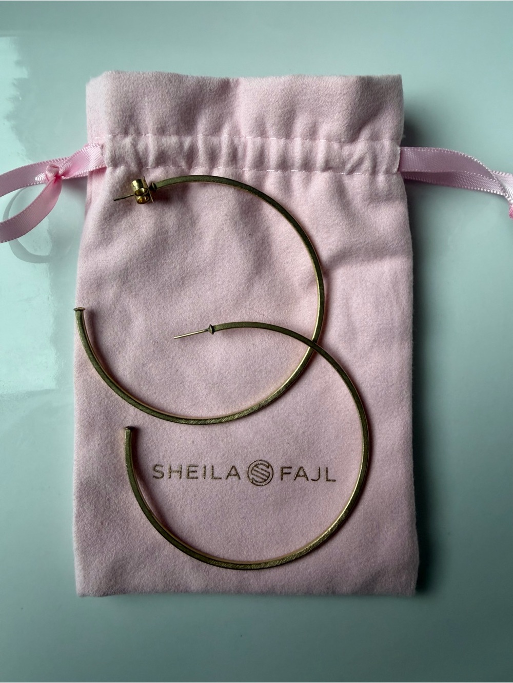 Sheila Fajl Gold Hoop Earrings - Large Thin Hoops #022